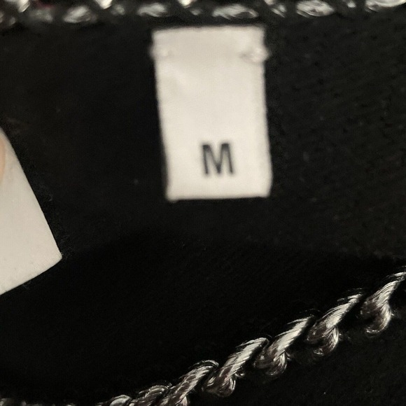 Georges Rech Paris Sweater Womens Medium Black Cashmere Wool Chain Neck - Picture 9 of 12